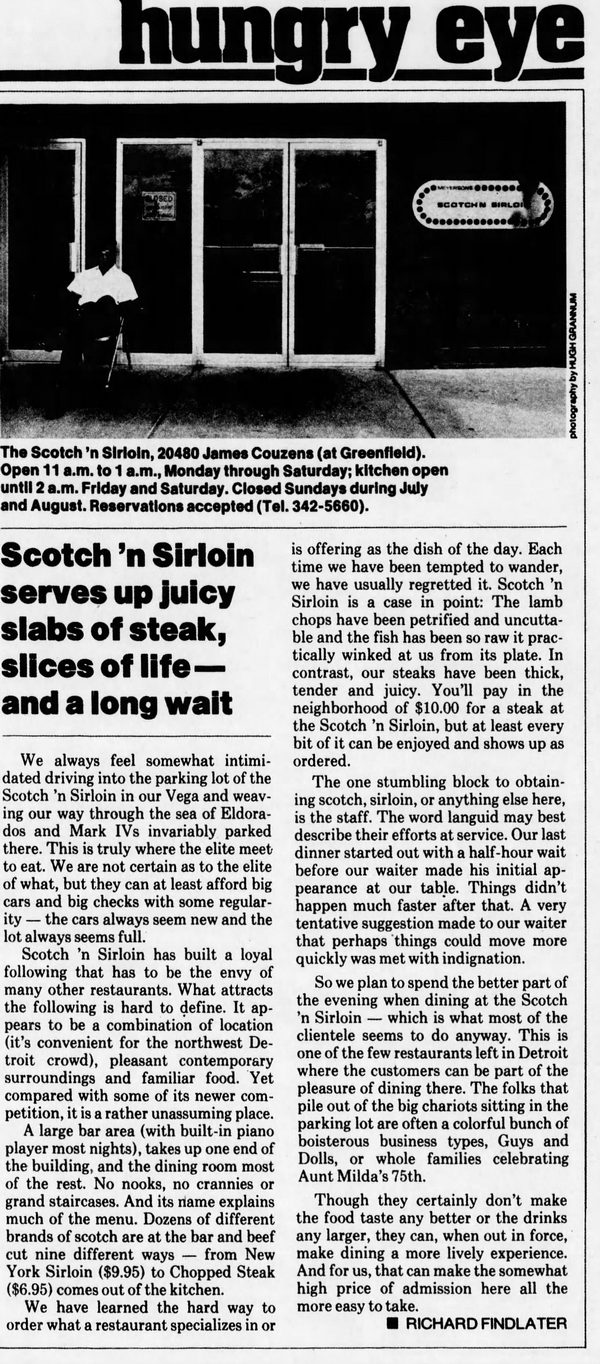 Scotch and Sirloin - Review From Detroit News (newer photo)